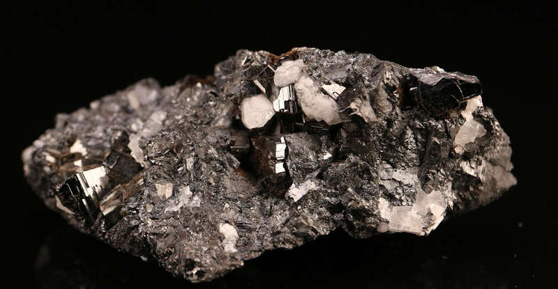 Calcite on Braunite, N'Chwaning II, Northern Cape, South Africa