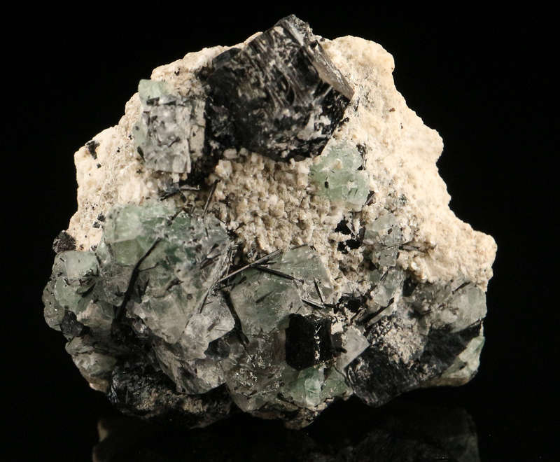 Fluorite, Schorl on Matrix, Erongo Mountains, Karibib Constituency, Erongo Region, Namibia