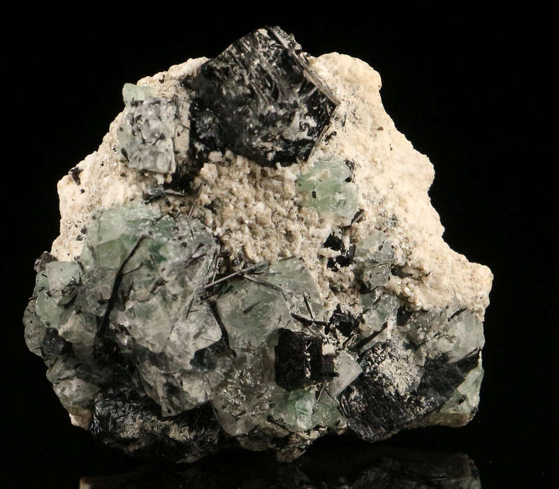 Fluorite, Schorl on Matrix, Erongo Mountains, Karibib Constituency, Erongo Region, Namibia