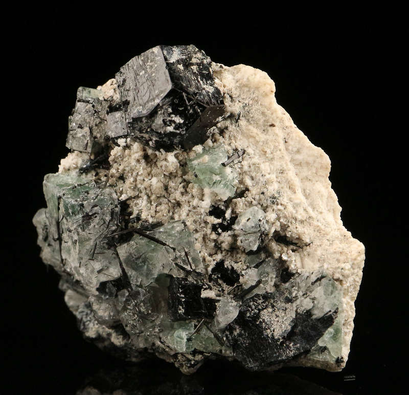 Fluorite, Schorl on Matrix, Erongo Mountains, Karibib Constituency, Erongo Region, Namibia