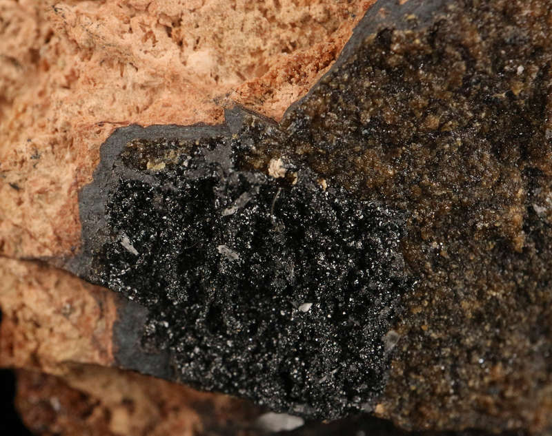 Celestine, Andradite & Hematite,"N'Chwaning II Mine, Kalahari Manganese Field, Northern Cape, South