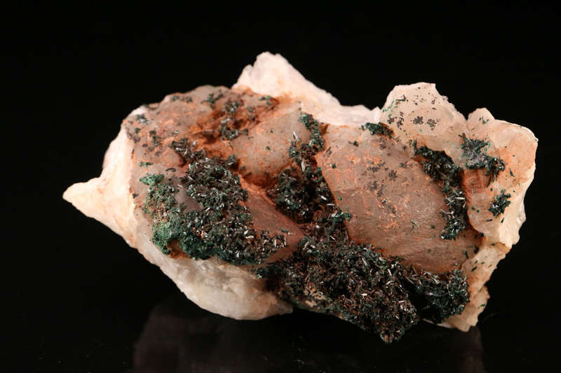 Malachite on Quartz, Mashamba West Mine, DRC