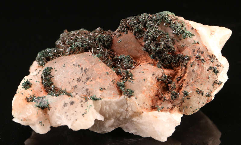 Malachite on Quartz, Mashamba West Mine, DRC