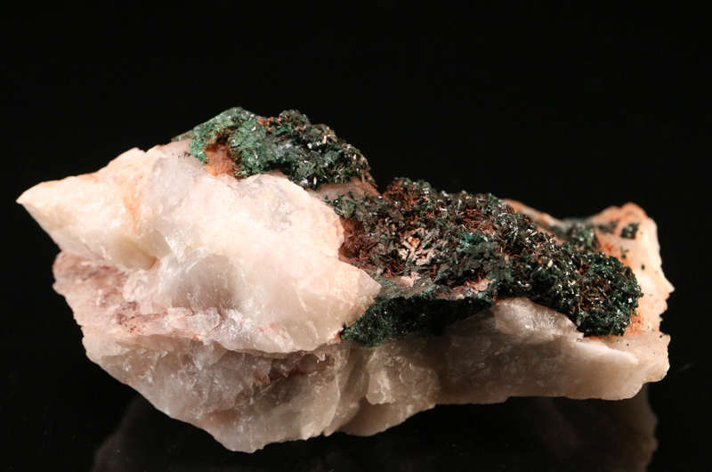 Malachite on Quartz, Mashamba West Mine, DRC