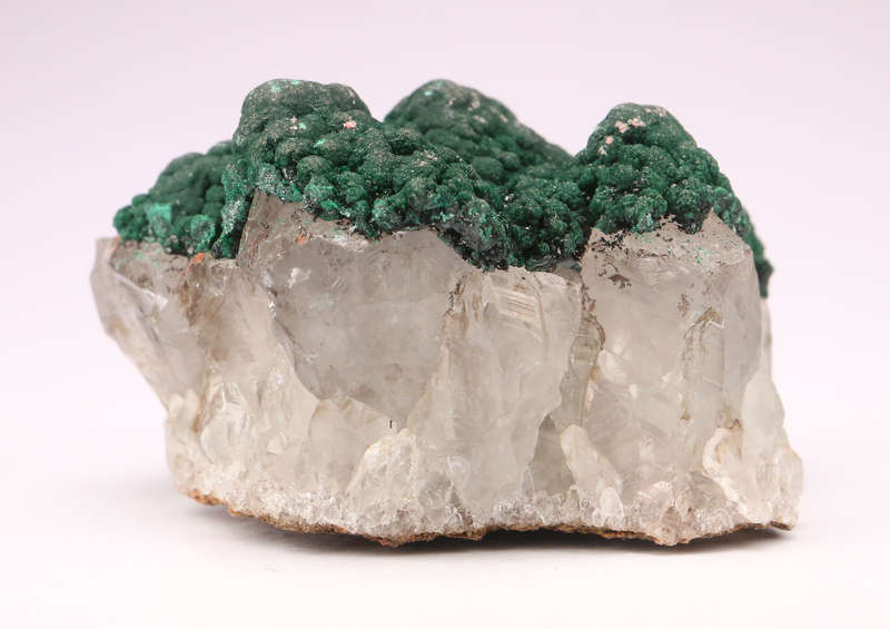 Malachite on Quartz Cluster, Mashamba West Mine, DRC
