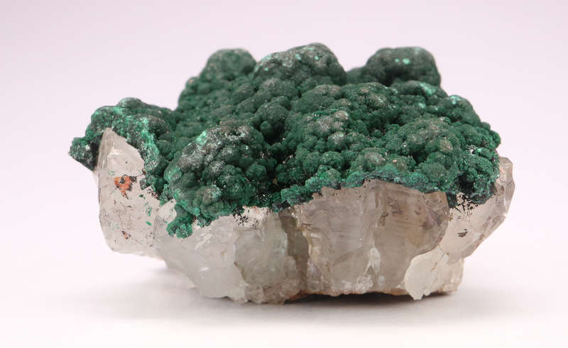 Malachite on Quartz Cluster, Mashamba West Mine, DRC