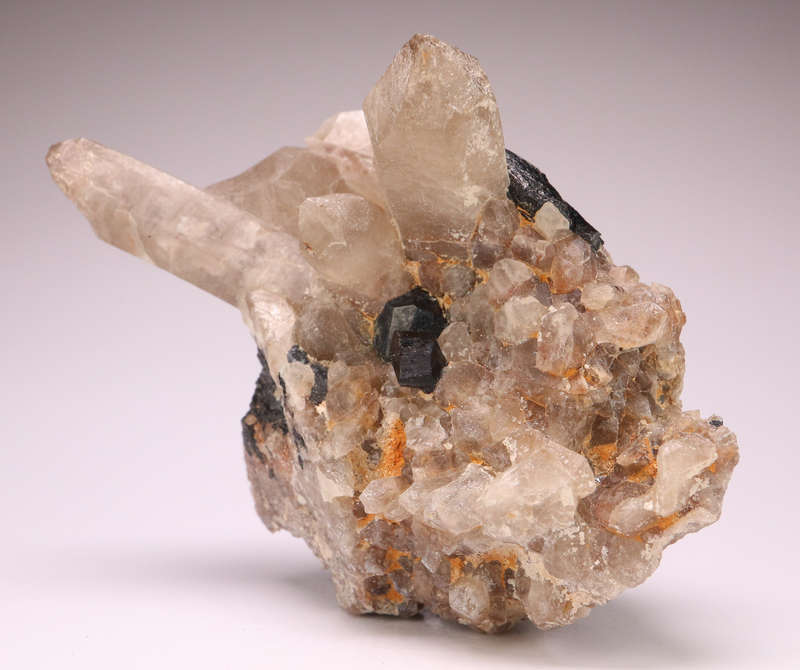 Black Tourmaline on Quartz Cluster, Erongo Mnt Region, Namibia