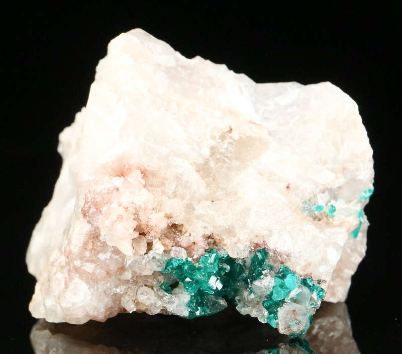 Dioptase on Quartz, Kaokoveld Region, Namibia