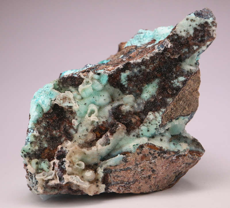 Quartz on Chrysocolla on Matrix, Mashamba West Mine, DRC