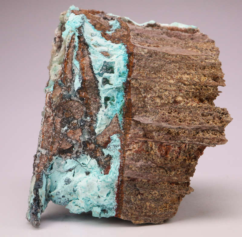 Quartz on Chrysocolla on Matrix, Mashamba West Mine, DRC