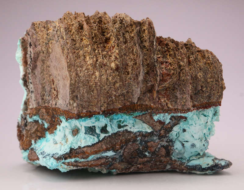 Quartz on Chrysocolla on Matrix, Mashamba West Mine, DRC