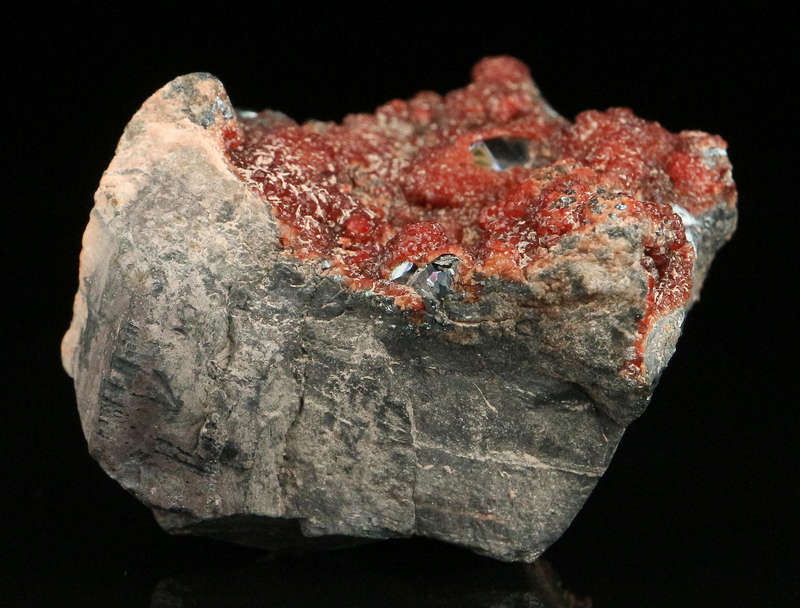 Andradite on Hematite on Matrix,"N'Chwaning II Mine, Kalahari Manganese Field, Northern Cape, South
