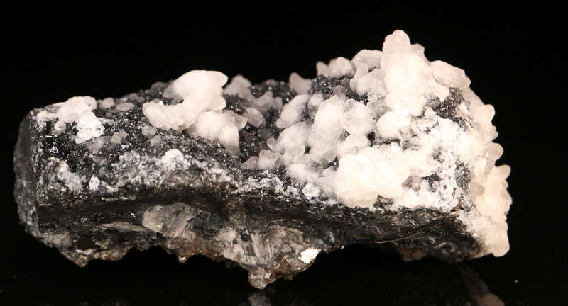 Calcite on Quartz on Manganite, N'Chwaning II, Northern Cape, South Africa