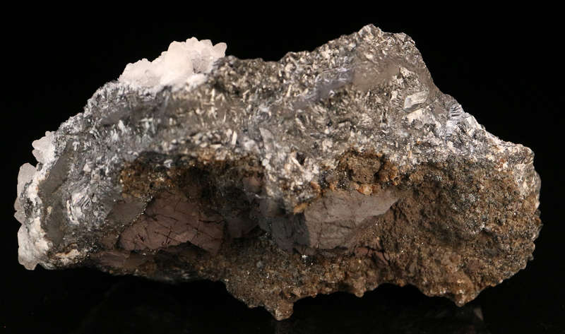 Calcite on Quartz on Manganite, N'Chwaning II, Northern Cape, South Africa