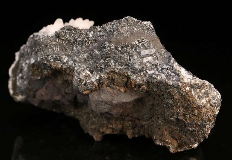 Calcite on Quartz on Manganite, N'Chwaning II, Northern Cape, South Africa