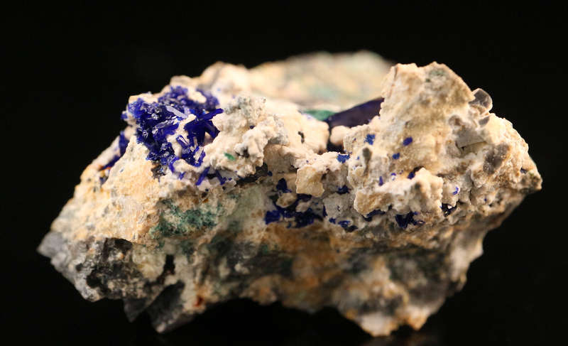 Azurite on Matrix, Tsumeb Mine, Namibia