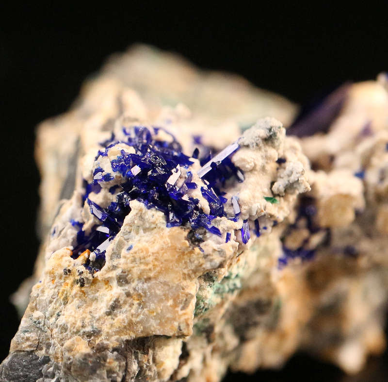 Azurite on Matrix, Tsumeb Mine, Namibia
