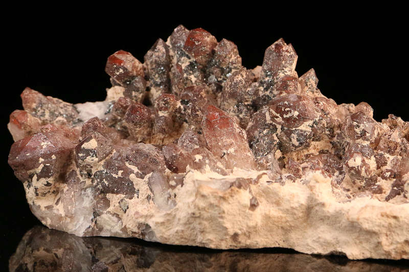 Red Hematite incl Quartz Cluster, Orange River Area, Northern Cape, South Africa