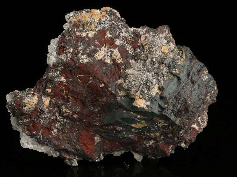 Calcite & Hematite on Matrix,"N'Chwaning II Mine, Kalahari Manganese Field, Northern Cape, South Afr