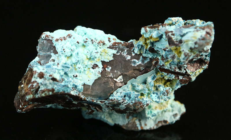 Duftite, Chrysocolla on Quartz, Kaokoveld Region, Namibia