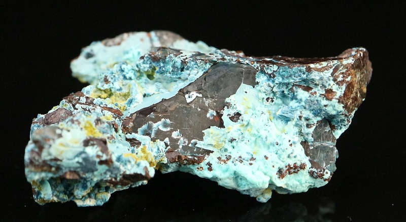 Duftite, Chrysocolla on Quartz, Kaokoveld Region, Namibia