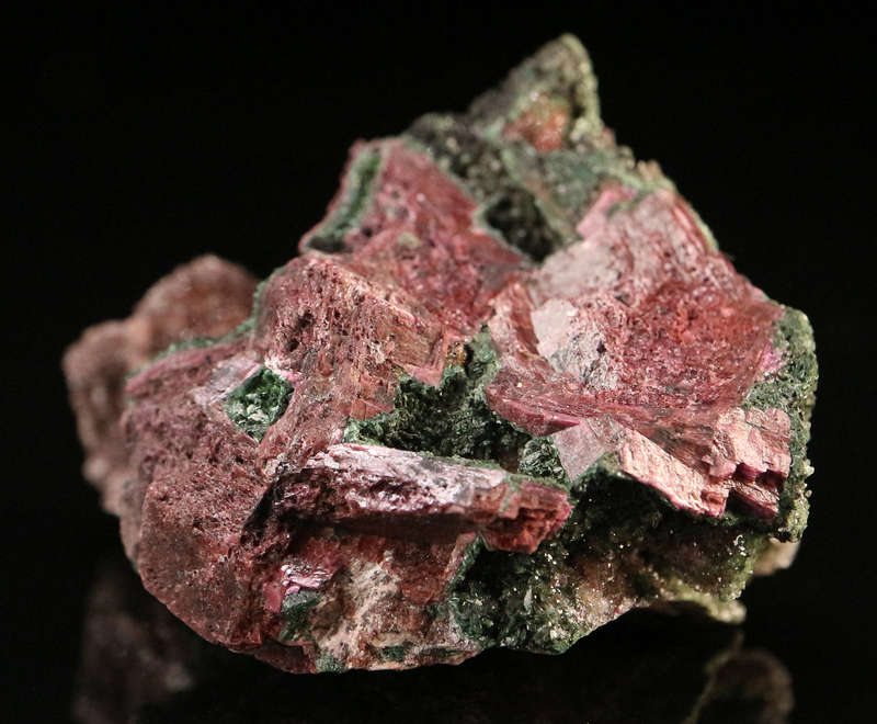 Malachite on Cobaltoan Calcite, Kakanda deposit, Lubudi, Lualaba, DR Congo