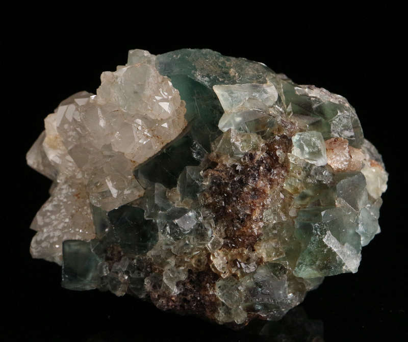 Quartz on Green Fluorite, Okoruso Mine, Namibia