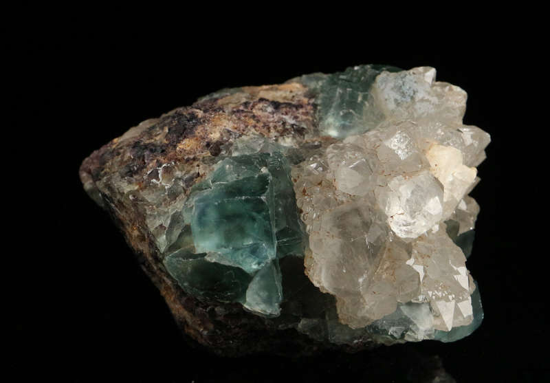 Quartz on Green Fluorite, Okoruso Mine, Namibia