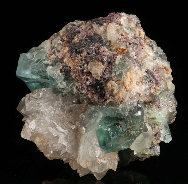 Quartz on Green Fluorite, Okoruso Mine, Namibia