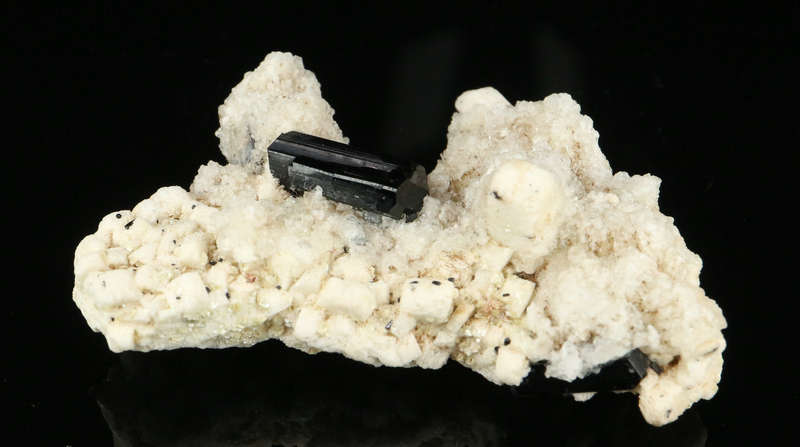 Schorl on Feldspar, Erongo Mountains, Karibib Constituency, Erongo Region, Namibia
