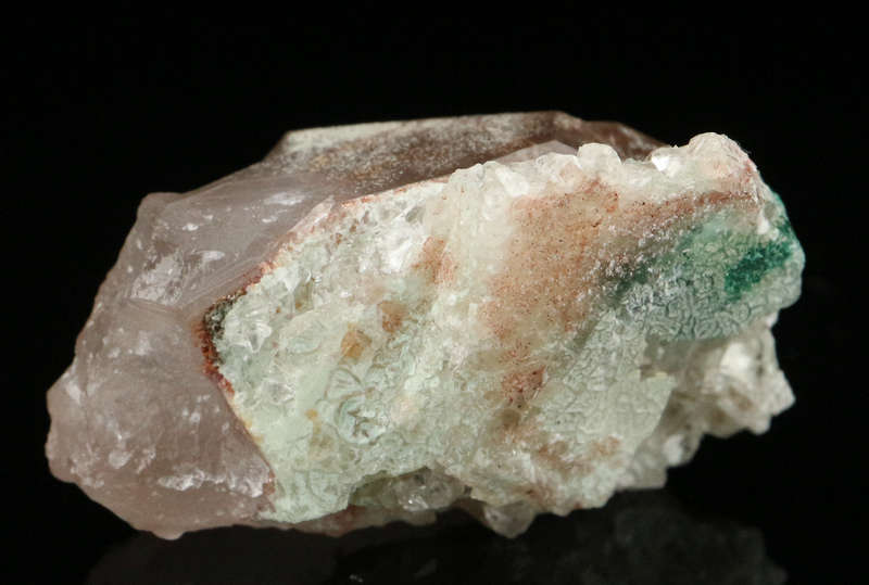 Calcite, Malachite on Quartz Miniature, Kaokoveld Region, Namibia