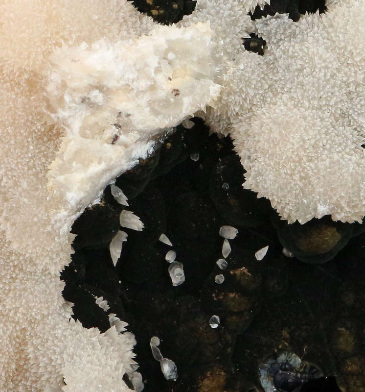 Calcite on Goethite, "N'Chwaning II Mine, Kalahari Manganese Field, Northern Cape, South Africa. "