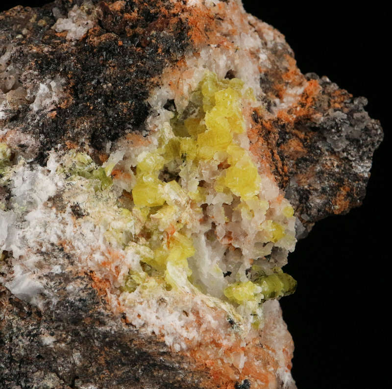 Ettringite on Matrix, Wessels Mine, Northern Cape, South Africa