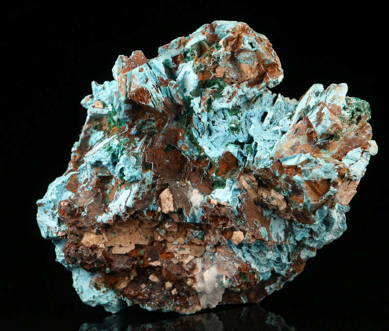 Malachite on Shattuckite, Tantara Mine, DRC