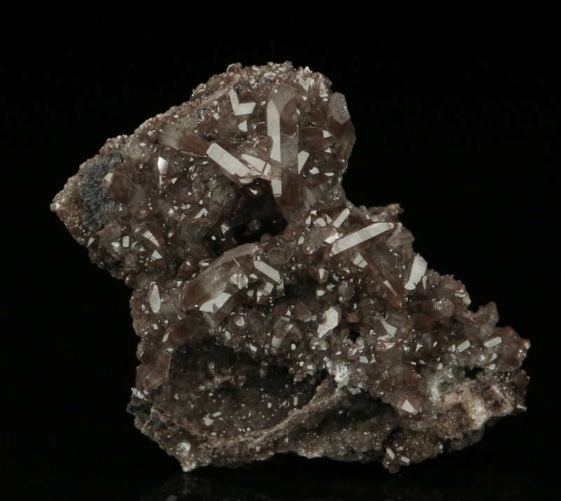 Calcite Cluster on Matrix,"N'Chwaning II Mine, Kalahari Manganese Field, Northern Cape, South Africa