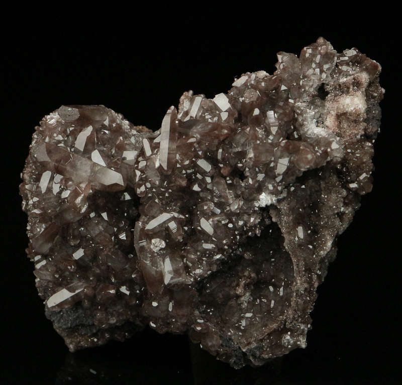 Calcite Cluster on Matrix,"N'Chwaning II Mine, Kalahari Manganese Field, Northern Cape, South Africa