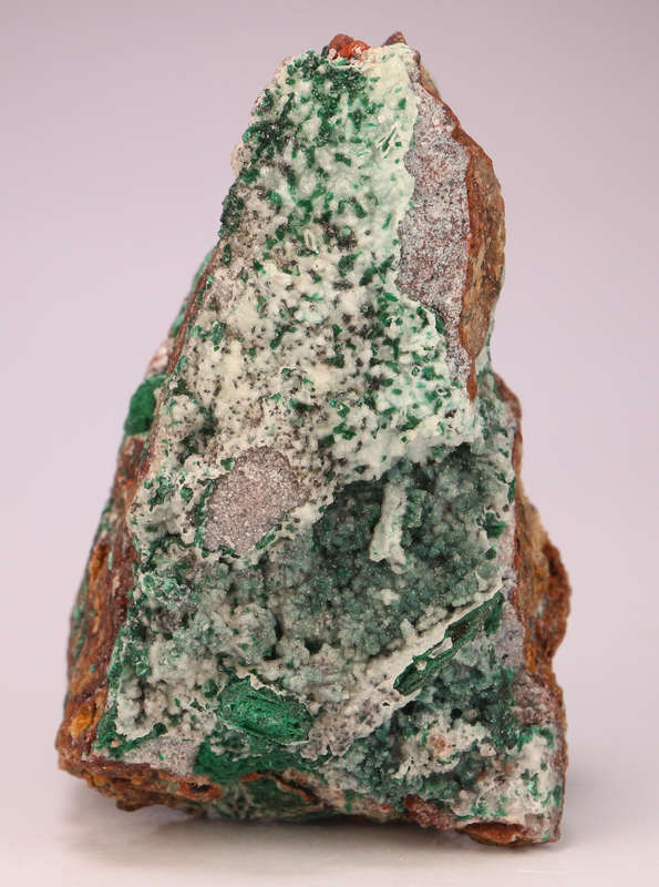 Quartz on Malachite psm on Matrix, Tenke Fungurume, DR Congo