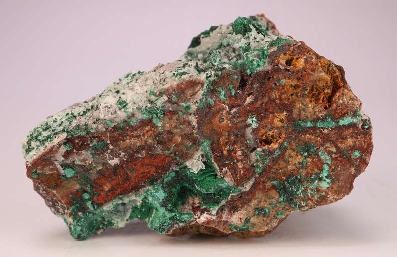 Quartz on Malachite psm on Matrix, Tenke Fungurume, DR Congo
