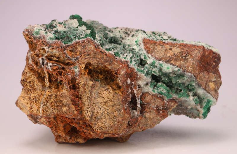 Quartz on Malachite psm on Matrix, Tenke Fungurume, DR Congo