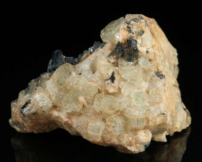 Schorl on Aquamarine, Erongo Mnt Region, Namibia