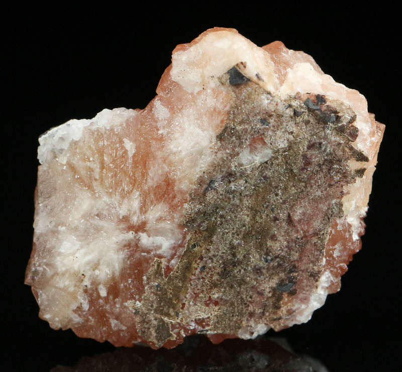 Calcite on Olmiite, "N'Chwaning II Mine, Kalahari Manganese Field, Northern Cape, South Africa. "