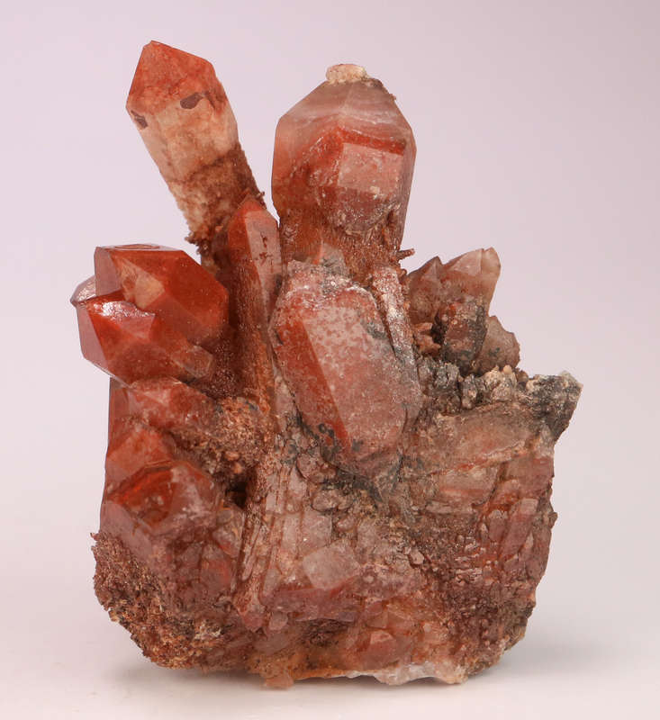 Red Hematite in Quartz Cluster, Orange River Area, Northern Cape, South Africa