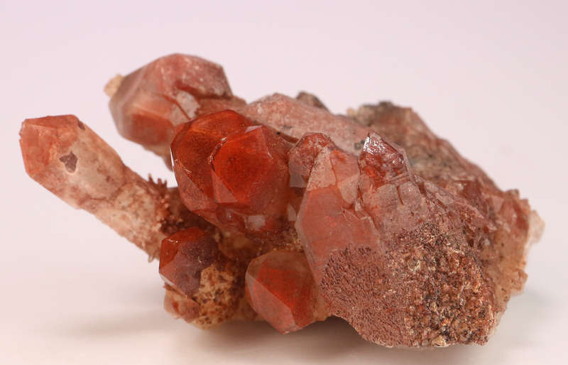 Red Hematite in Quartz Cluster, Orange River Area, Northern Cape, South Africa