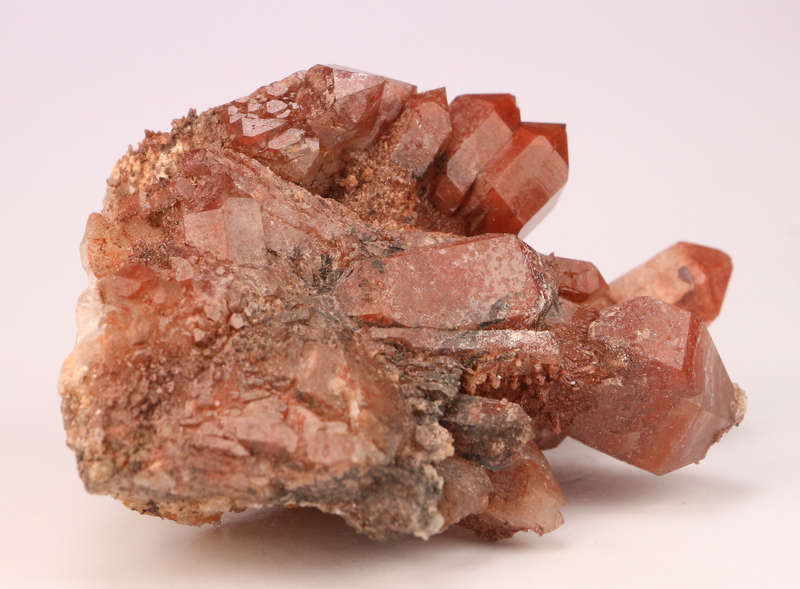 Red Hematite in Quartz Cluster, Orange River Area, Northern Cape, South Africa