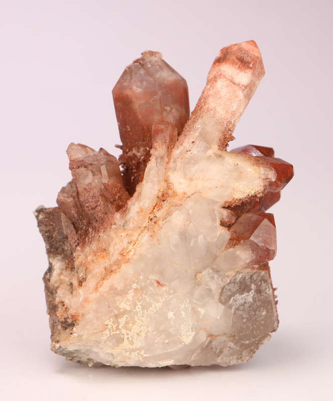 Red Hematite in Quartz Cluster, Orange River Area, Northern Cape, South Africa