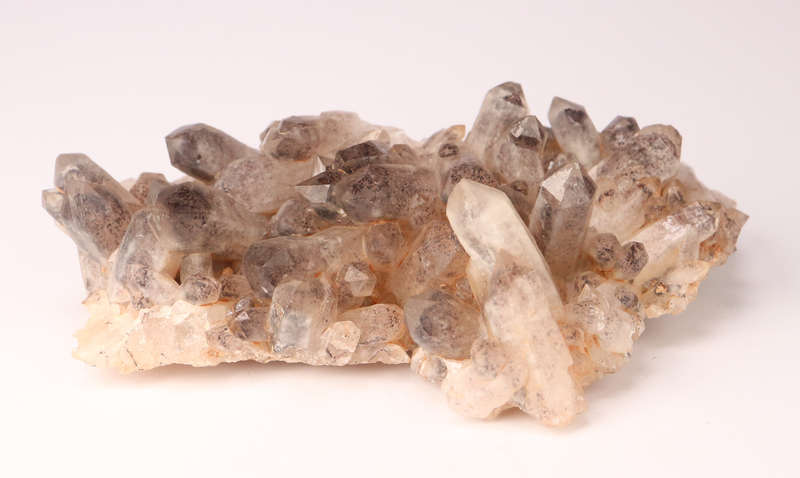 Black Hematite in Quartz Cluster, Orange River Area, Northern Cape, South Africa