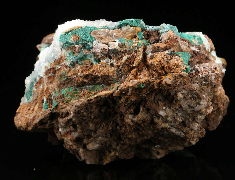 Malchite on Quartz on Matrix, Tenke Fungurume, DR Congo
