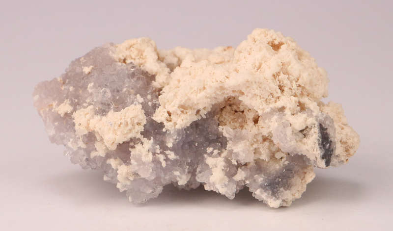 Mangancalcite on Amethyst Quartz drusy, N'Chwaning II, Northern Cape, South Africa