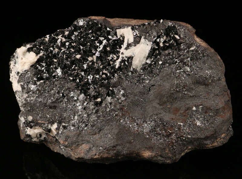 Hausmannite on  Matrix, "N'Chwaning II Mine, Kalahari Manganese Field, Northern Cape, South Africa "