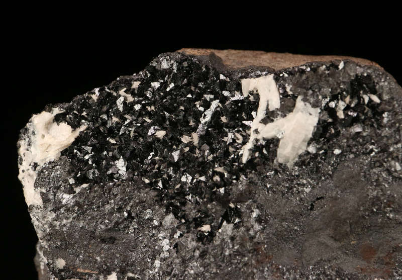 Hausmannite on  Matrix, "N'Chwaning II Mine, Kalahari Manganese Field, Northern Cape, South Africa "